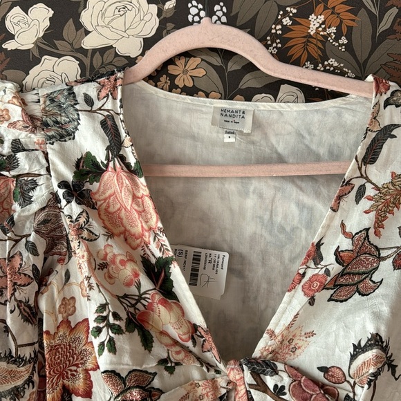 NWOT HEMANT AND NANDITA Tana Cut Out Midi Dress in Off White size small - Picture 5 of 6